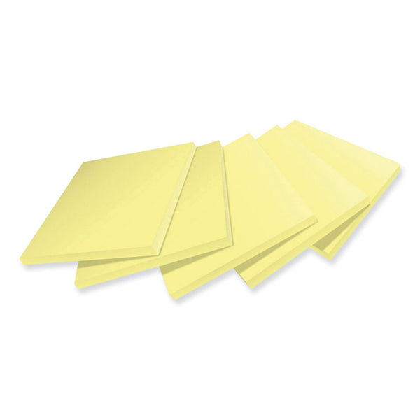 Post-it® Notes Super Sticky 100% Recycled Paper Super Sticky Notes, 3" x 3", Canary Yellow, 70 Sheets/Pad, 5 Pads/Pack (MMM654R5SSCY) Pack of 5