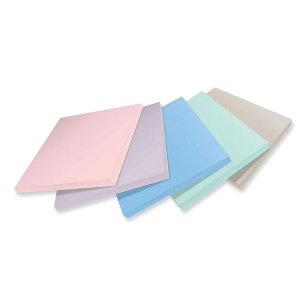 Post-it® Notes Super Sticky 100% Recycled Paper Super Sticky Notes, 3" x 3", Wanderlust Pastels, 70 Sheets/Pad, 5 Pads/Pack (MMM654R5SSNRP) Pack of 5