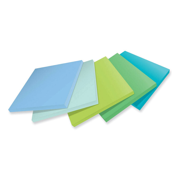 Post-it® Notes Super Sticky 100% Recycled Paper Super Sticky Notes, 3" x 3", Oasis, 70 Sheets/Pad, 5 Pads/Pack (MMM654R5SST) Pack of 5