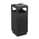 Safco® Canmeleon Recessed Panel Receptacles, 15 gal, Polyethylene, Black (SAF9474BL) Each