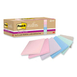 Post-it® Notes Super Sticky 100% Recycled Paper Super Sticky Notes, 3" x 3", Wanderlust Pastels, 70 Sheets/Pad, 12 Pads/Pack (MMM654R12SSNRP) Pack of 12