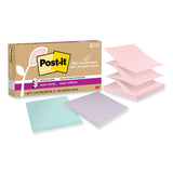 Post-it® Notes Super Sticky 100% Recycled Paper Super Sticky Notes, 3" x 3", Wanderlust Pastels, 70 Sheets/Pad, 6 Pads/Pack (MMMR330R6SSNRP) Pack of 12