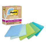 Post-it® Notes Super Sticky 100% Recycled Paper Super Sticky Notes, 3" x 3", Oasis, 70 Sheets/Pad, 5 Pads/Pack (MMM654R5SST) Pack of 5