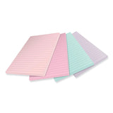 Post-it® Notes Super Sticky 100% Recycled Paper Super Sticky Notes, Ruled, 4" x 6", Wanderlust Pastels, 45 Sheets/Pad, 4 Pads/Pack (MMM4621R4SSNRP) Pack of 4