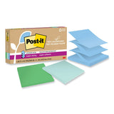 Post-it® Notes Super Sticky 100% Recycled Paper Super Sticky Notes, 3" x 3", Oasis, 70 Sheets/Pad, 6 Pads/Pack (MMMR330R6SST)