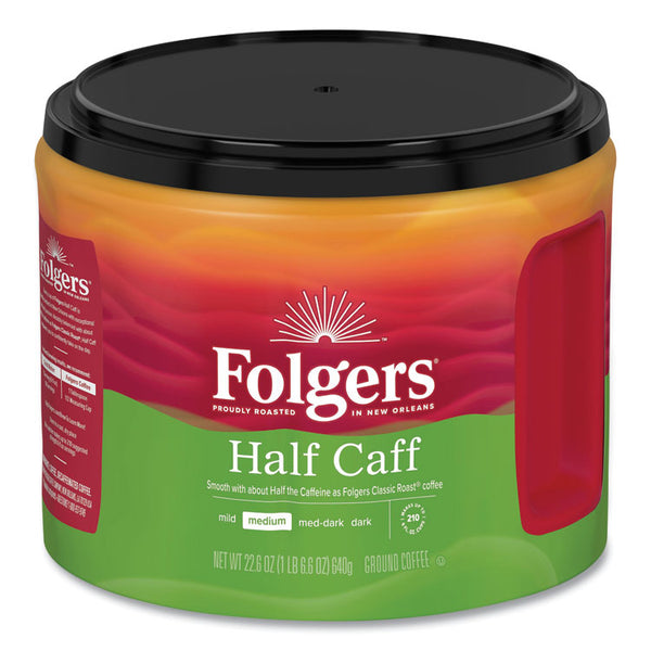 Folgers® Coffee, Half Caff, 22.6 oz Canister, 6/Carton (FOL20527CT) Case of 6