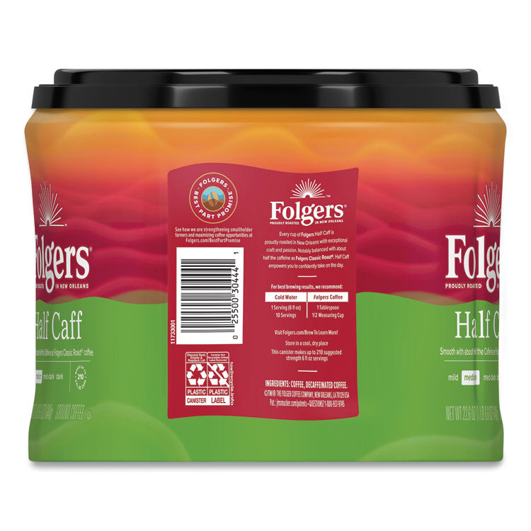 Folgers® Coffee, Half Caff, 22.6 oz Canister (FOL20527) Each