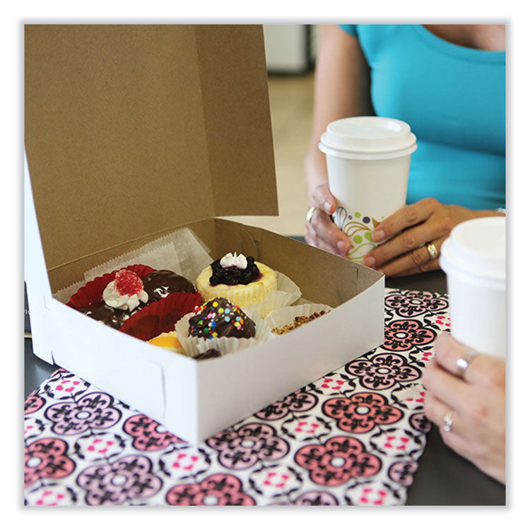 SCT® White One-Piece Non-Window Bakery Boxes, Standard, 8 x 2.5 x 8, White, Paper, 250/Bundle (SCH1533) 1 Bundle
