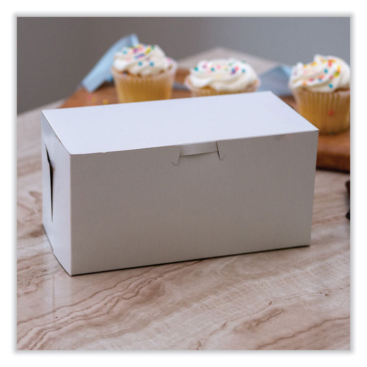 SCT® White One-Piece Non-Window Bakery Boxes, Standard, 9 x 5 x 4, White, Paper, 250/Bundle (SCH1549) 1 Bundle