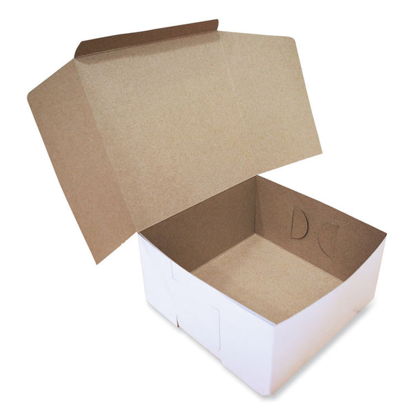 SCT® White One-Piece Non-Window Bakery Boxes, Standard, 10 x 10 x 5, White/Kraft, Paper, 100/Bundle (SCH1576) 1 Bundle