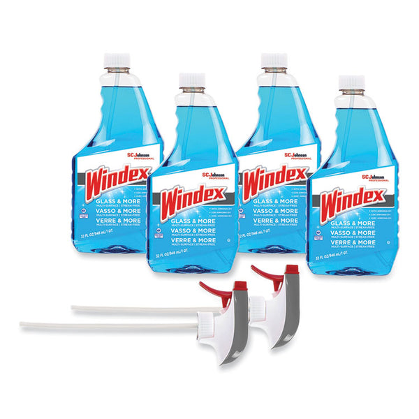Windex® Original Glass Cleaner, Fresh Scent, 32 oz Spray Bottle, 4/Carton (SJN327171)