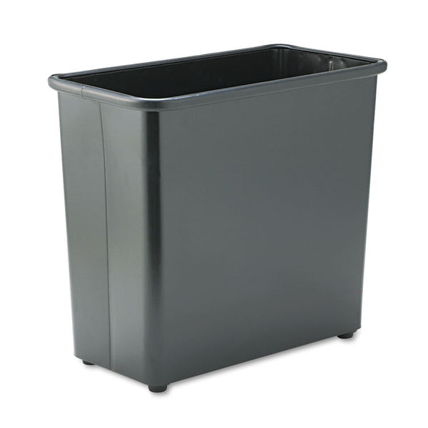 Safco® Square and Rectangular Wastebasket, 27.5 qt, Steel, Black (SAF9616BL)