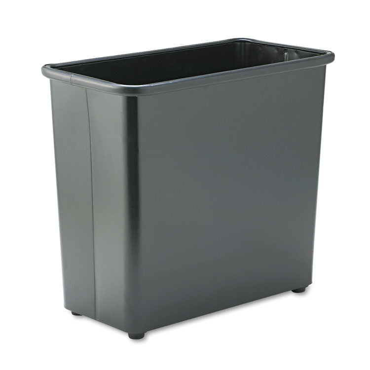 Safco® Square and Rectangular Wastebasket, 27.5 qt, Steel, Black (SAF9616BL) Each