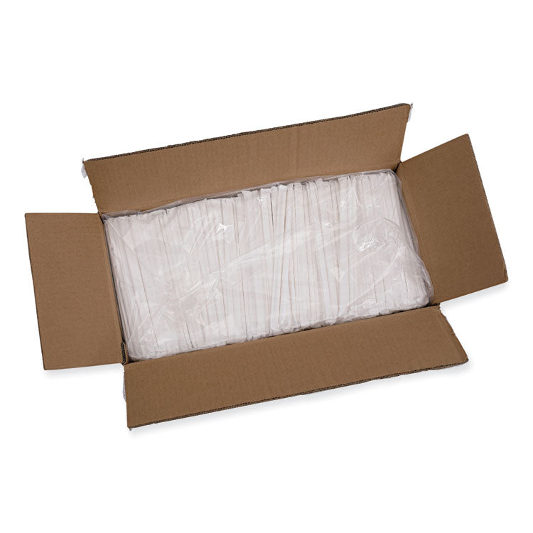 Boardwalk® Individually Wrapped Paper Straws, 7.75" x 0.25", White, 3,200/Carton (BWKPPRSTRWWR) Case of 3200