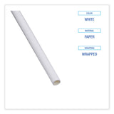 Boardwalk® Individually Wrapped Paper Straws, 7.75" x 0.25", White, 3,200/Carton (BWKPPRSTRWWR) Case of 3200