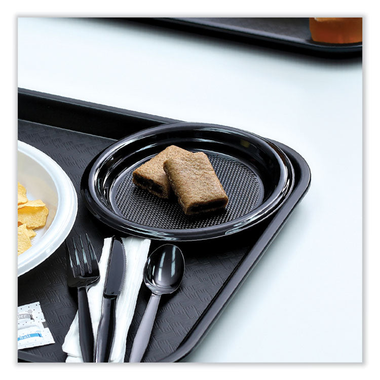 Boardwalk® Hi-Impact Plastic Dinnerware, Plate, 9" dia, Black, 500/Carton (BWKPLTHIPS9BL)