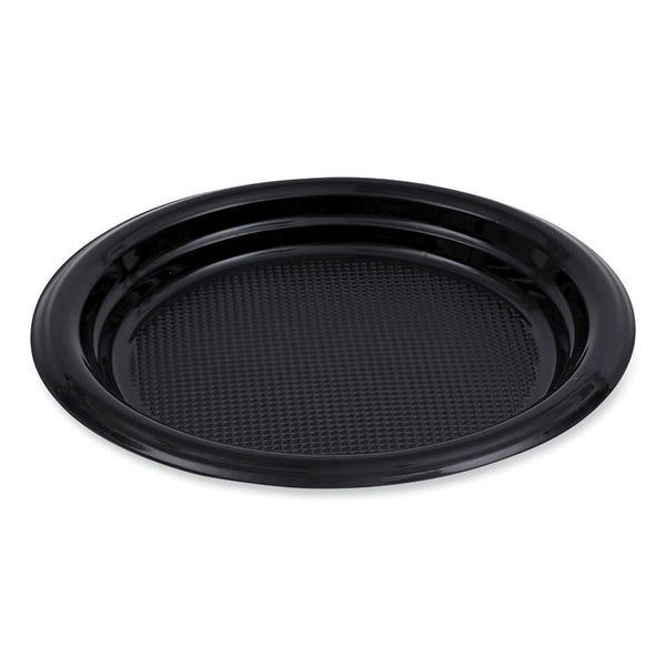 Boardwalk® Hi-Impact Plastic Dinnerware, Plate, 6" dia, Black, 1,000/Carton (BWKPLTHIPS6BL)
