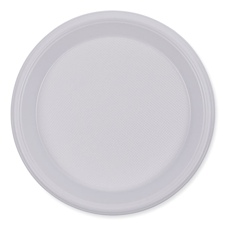 Boardwalk® Hi-Impact Plastic Dinnerware, Plate, 10" dia, White, 500/Carton (BWKPLHIPS10WH)