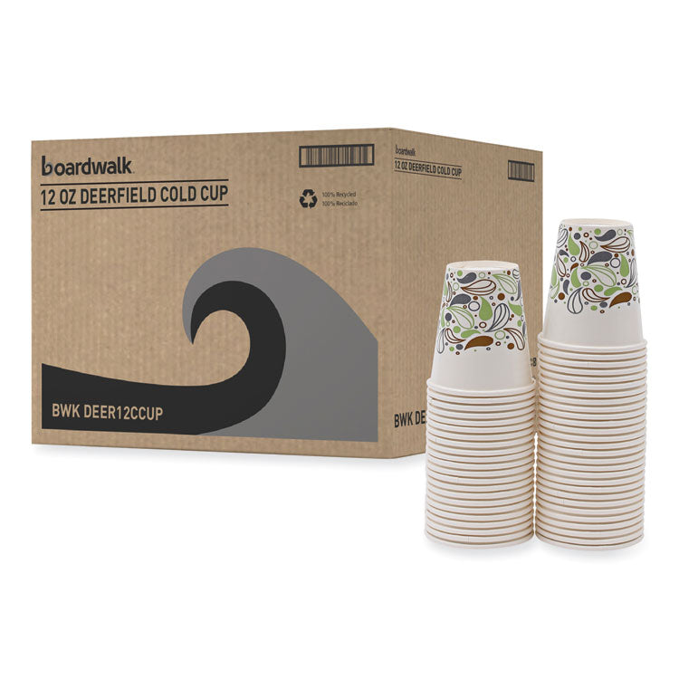 Boardwalk® Deerfield Printed Paper Cold Cups, 12 oz, 50 Cups/Sleeve, 20 Sleeves/Carton (BWKDEER12CCUP) Case of 1000