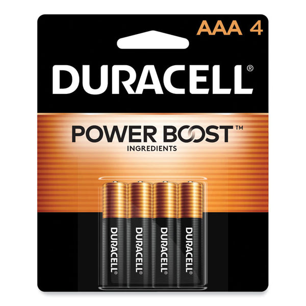 Duracell® Power Boost CopperTop Alkaline AAA Batteries, 4/Pack (DURMN2400B4Z) Pack of 4