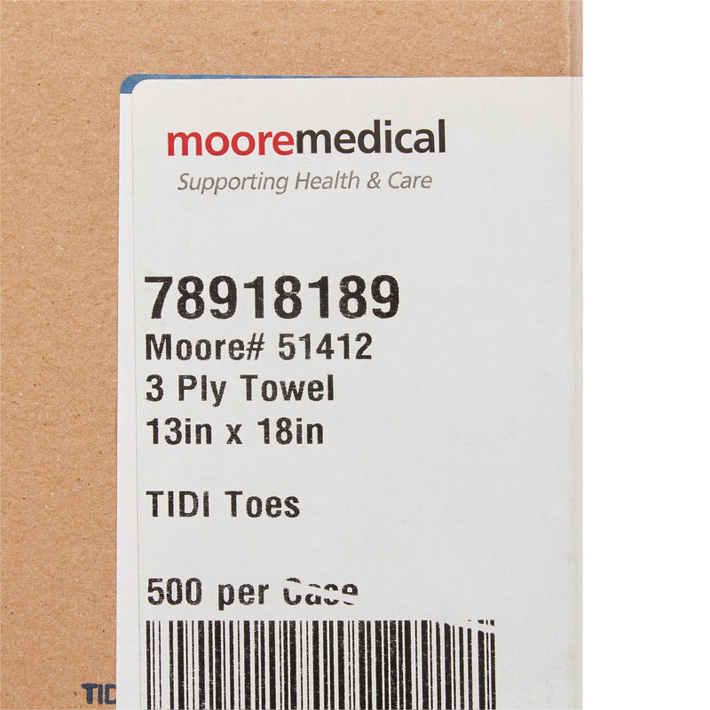 McKesson Procedure Towel 13 W X 18 L Inch White / Blue Cartoon Toes NonSterile (1069101_CS) 500/CS