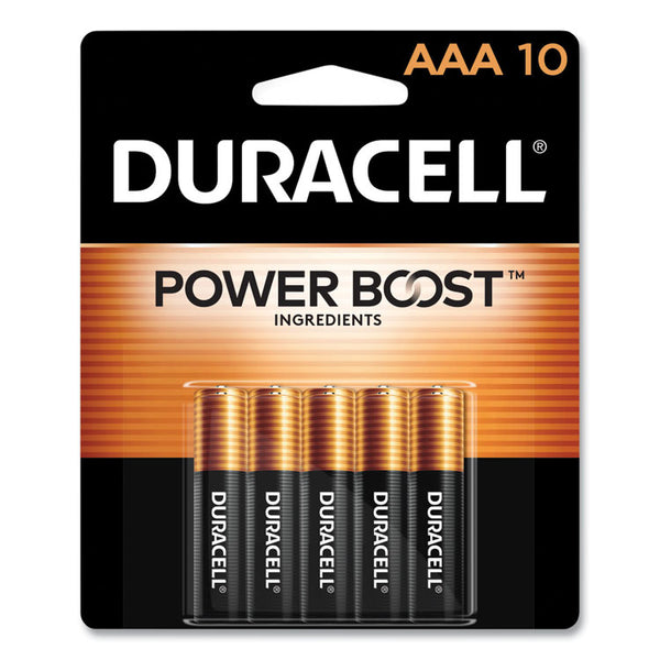 Duracell® Power Boost CopperTop Alkaline AAA Batteries, 10/Pack (DURMN2400B10Z) Pack of 10