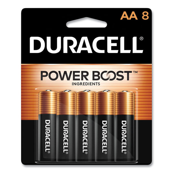 Duracell® Power Boost CopperTop Alkaline AA Batteries, 8/Pack (DURMN1500B8Z) Pack of 8