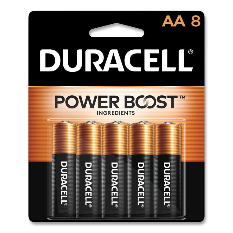Duracell® Power Boost CopperTop Alkaline AA Batteries, 8/Pack (DURMN1500B8Z) Pack of 8