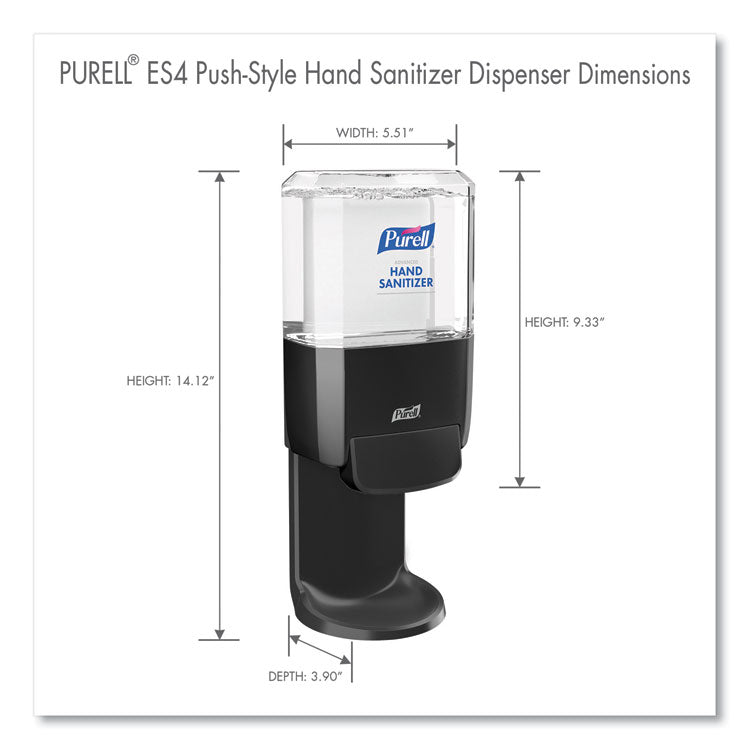 PURELL® Push-Style Hand Sanitizer Dispenser, 1,200 mL, 5.25 x 8.56 x 12.13, Graphite (GOJ502401)