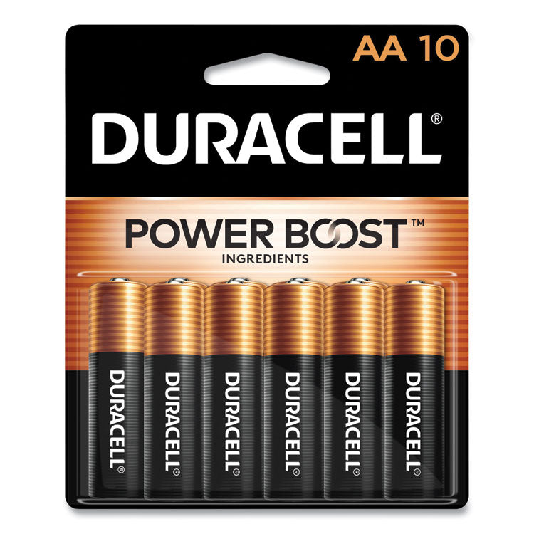 Duracell® Power Boost CopperTop Alkaline AA Batteries, 10/Pack (DURMN1500B10Z) Pack of 10