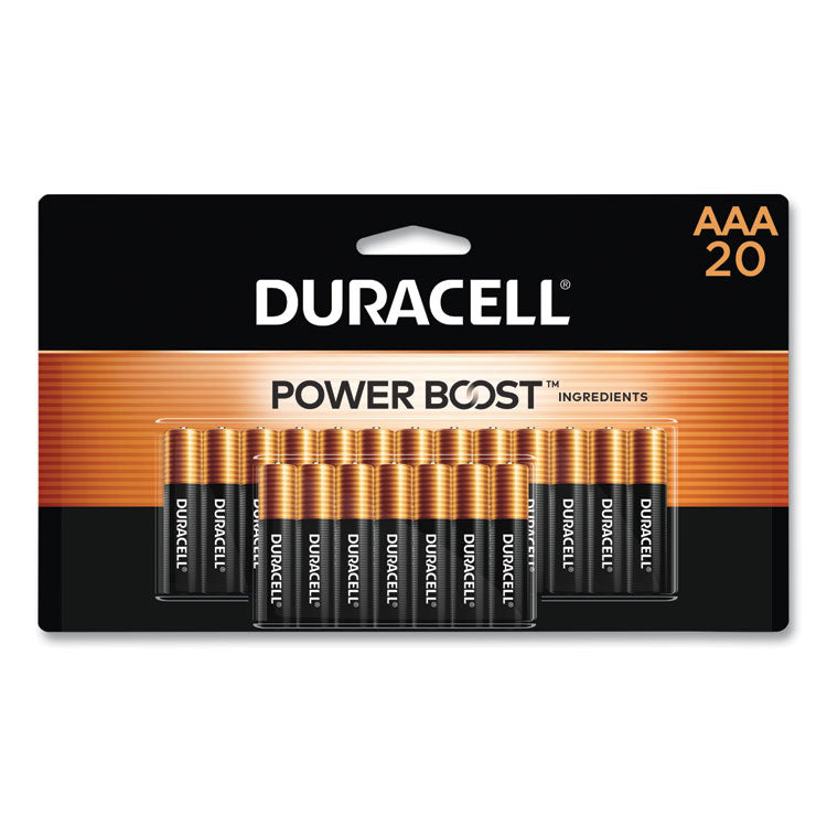 Duracell® Power Boost CopperTop Alkaline AAA Batteries, 20/Pack (DURMN2400B20Z) Pack of 20