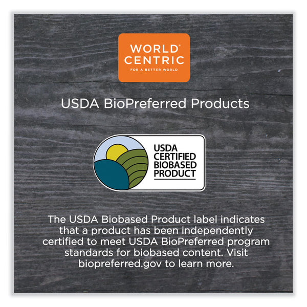 World Centric® No Tree Folded Takeout Containers, 46 oz, 5.5 x 6.9 x 2.5, Natural, Sugarcane, 300/Carton (WORTONT8) Case of 300