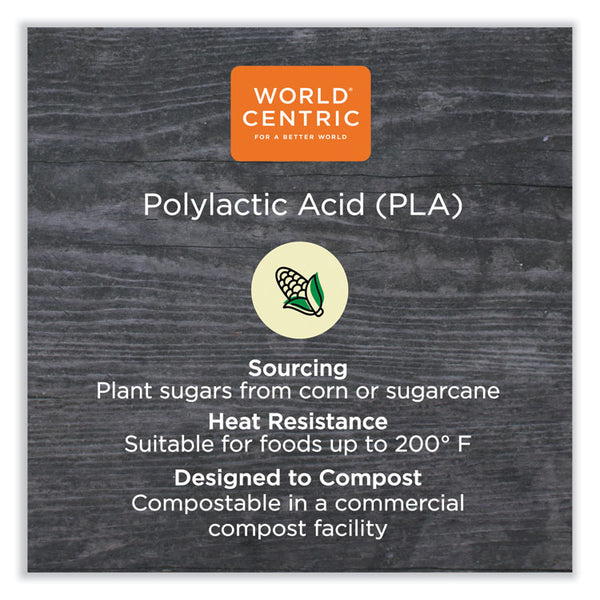 World Centric® PLA Hinged Clamshells, 23 oz, 4.9 x 9 x 3.5, Clear, Plastic, 200/Carton (WORKLCS95N) Case of 200