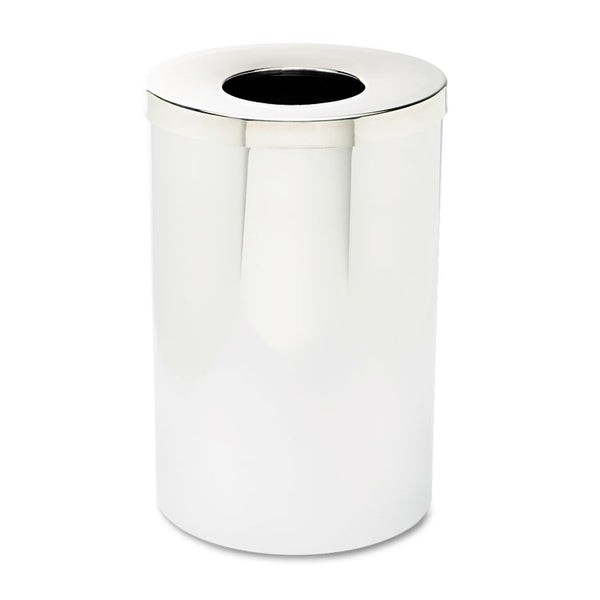 Safco® Reflections Receptacles, 35 gal, Steel, Chrome (SAF9695)