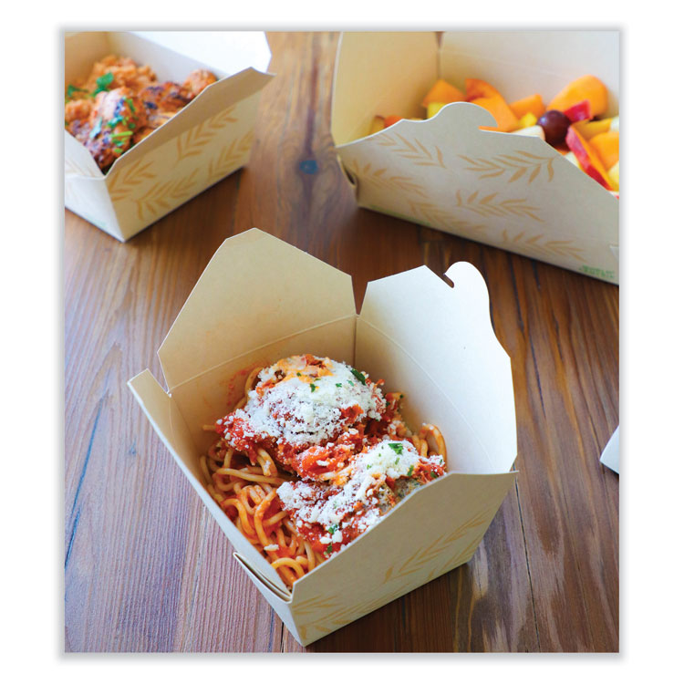 World Centric® No Tree Folded Takeout Containers, 26 oz, 4.2 x 5.2 x 2.5, Natural, Sugarcane, 450/Carton (WORTONT1) Case of 450