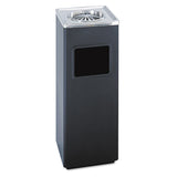 Safco® Square Ash 'N' Trash Sandless Urn, 3 gal, Stainless Steel, Black (SAF9696BL) Each