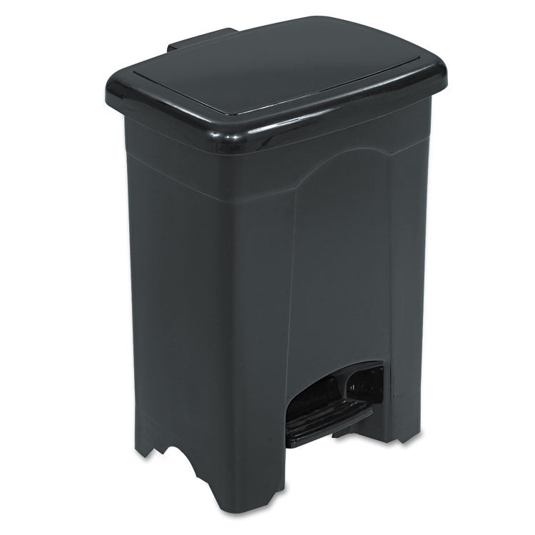 Safco® Plastic Step-On Receptacle, 4 gal, Plastic, Black (SAF9710BL)