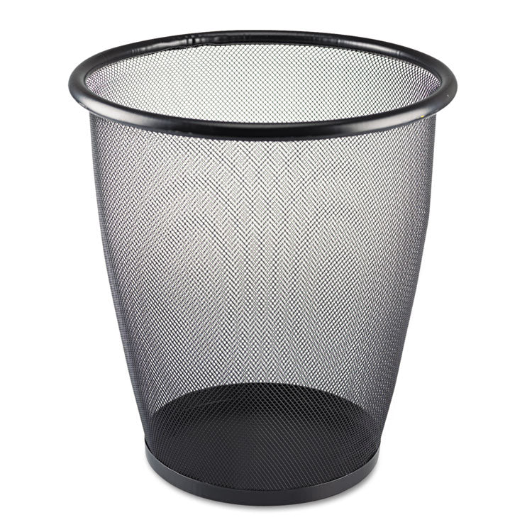 Safco® Onyx Round Mesh Wastebaskets, 5 gal, Steel Mesh, Black (SAF9717BL) Each