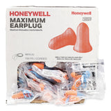 Howard Leight MAXIMUM Single-Use Earplugs, Corded, 33NRR, Coral, 100 Pairs (HOWMXM30) Box of 100