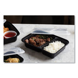 Pactiv Evergreen Newspring VERSAtainer Microwavable Containers, Rectangular, 2-Compartment, 30 oz, 6 x 8.5 x 2.5, Black/Clear, Plastic, 150/CT (PCTNC8288B) Case of 150