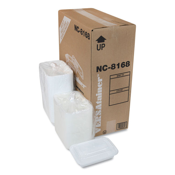 Pactiv Evergreen Newspring VERSAtainer Microwavable Containers, Rectangular, 16 oz, 5 x 7.25 x 2, White/Clear, Plastic, 150/Carton (PCTNC8168) Case of 150