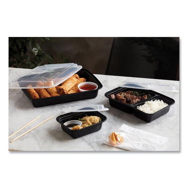 Pactiv Evergreen Newspring VERSAtainer Microwavable Containers, Rectangular, 58 oz, 8.5 x 11.5 x 2.5, Black/Clear, Plastic, 150/Carton (PCTNC989B) Case of 150