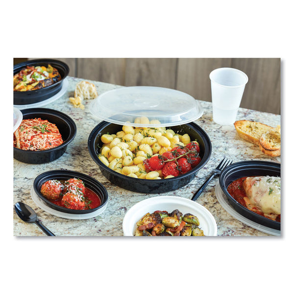 Pactiv Evergreen Newspring VERSAtainer Microwavable Containers, Oval, 6 oz, 5.7 x 4 x 1.1, Black/Clear, Plastic, 150/Carton (PCTOC06B) Case of 150