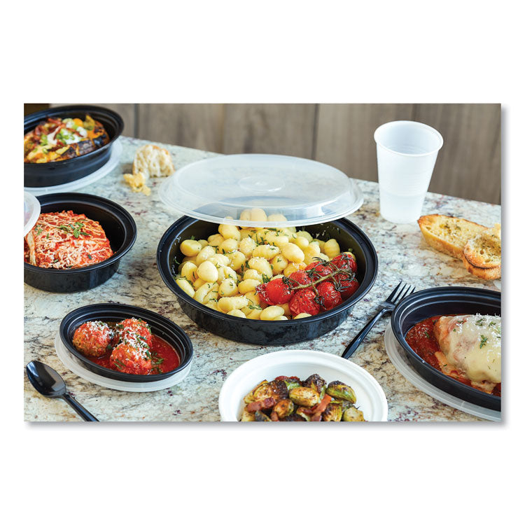 Pactiv Evergreen Newspring VERSAtainer Microwavable Containers, Oval, 6 oz, 5.7 x 4 x 1.1, Black/Clear, Plastic, 150/Carton (PCTOC06B) Case of 150