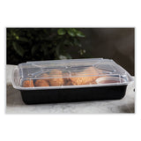 Pactiv Evergreen Newspring VERSAtainer Microwavable Containers, Rectangular, 58 oz, 8.5 x 11.5 x 2.5, Black/Clear, Plastic, 150/Carton (PCTNC989B) Case of 150