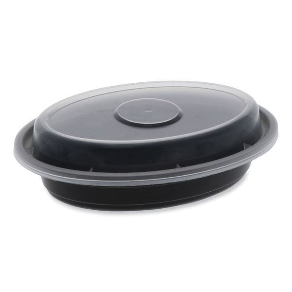 Pactiv Evergreen Newspring VERSAtainer Microwavable Containers, Oval, 6 oz, 5.7 x 4 x 1.1, Black/Clear, Plastic, 150/Carton (PCTOC06B) Case of 150
