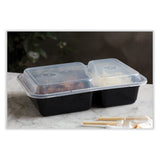 Pactiv Evergreen Newspring VERSAtainer Microwavable Containers, Rectangular, 2-Compartment, 30 oz, 6 x 8.5 x 2.5, Black/Clear, Plastic, 150/CT (PCTNC8288B) Case of 150