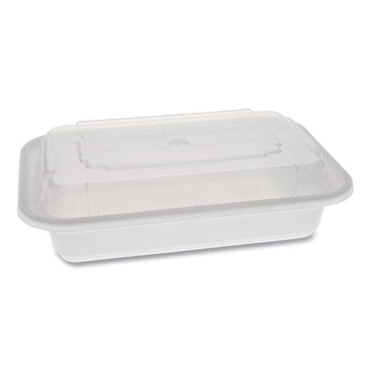 Pactiv Evergreen Newspring VERSAtainer Microwavable Containers, Rectangular, 16 oz, 5 x 7.25 x 2, White/Clear, Plastic, 150/Carton (PCTNC8168) Case of 150