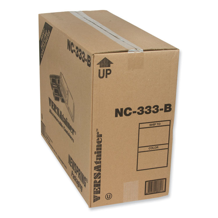 Pactiv Evergreen Newspring DELItainer Microwavable Container, 32 oz, 7.5 x 9.87 x 1.75, Black/Clear, Plastic, 150/Carton (PCTNC333B) Case of 150
