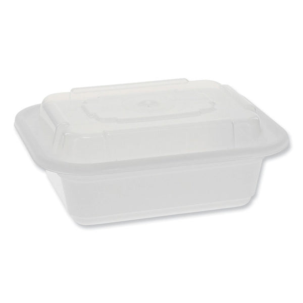 Pactiv Evergreen Newspring VERSAtainer Microwavable Containers, Rectangular, 12 oz, 4.5 x 5.5 x 2.12, White/Clear, Plastic, 150/Carton (PCTNC818) Case of 150